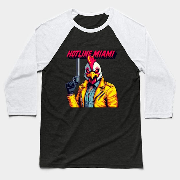 Hotline Miami character-For pixel gamers lovers Baseball T-Shirt by CachoPlayer